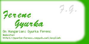 ferenc gyurka business card